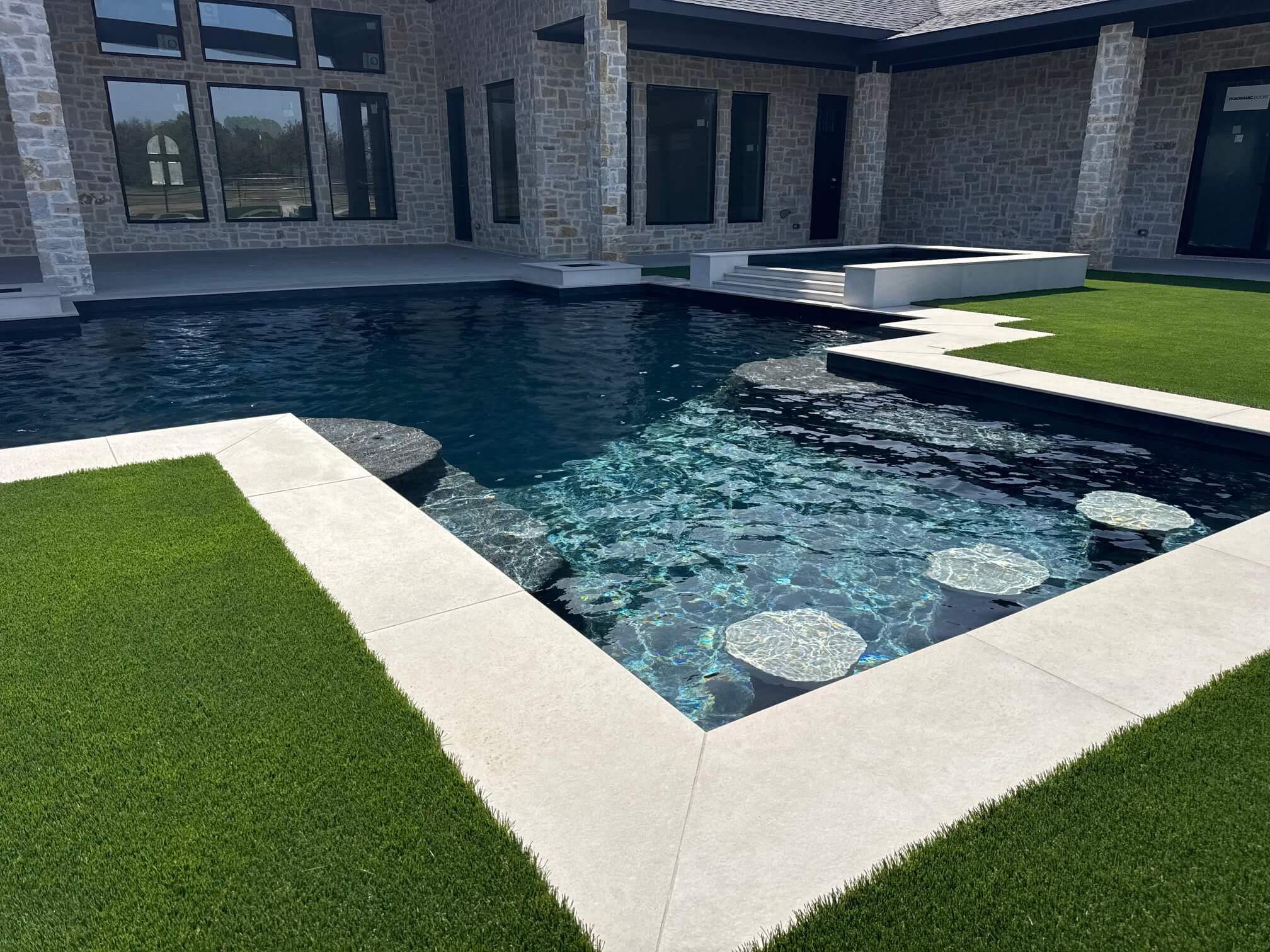 pool with blue tiles